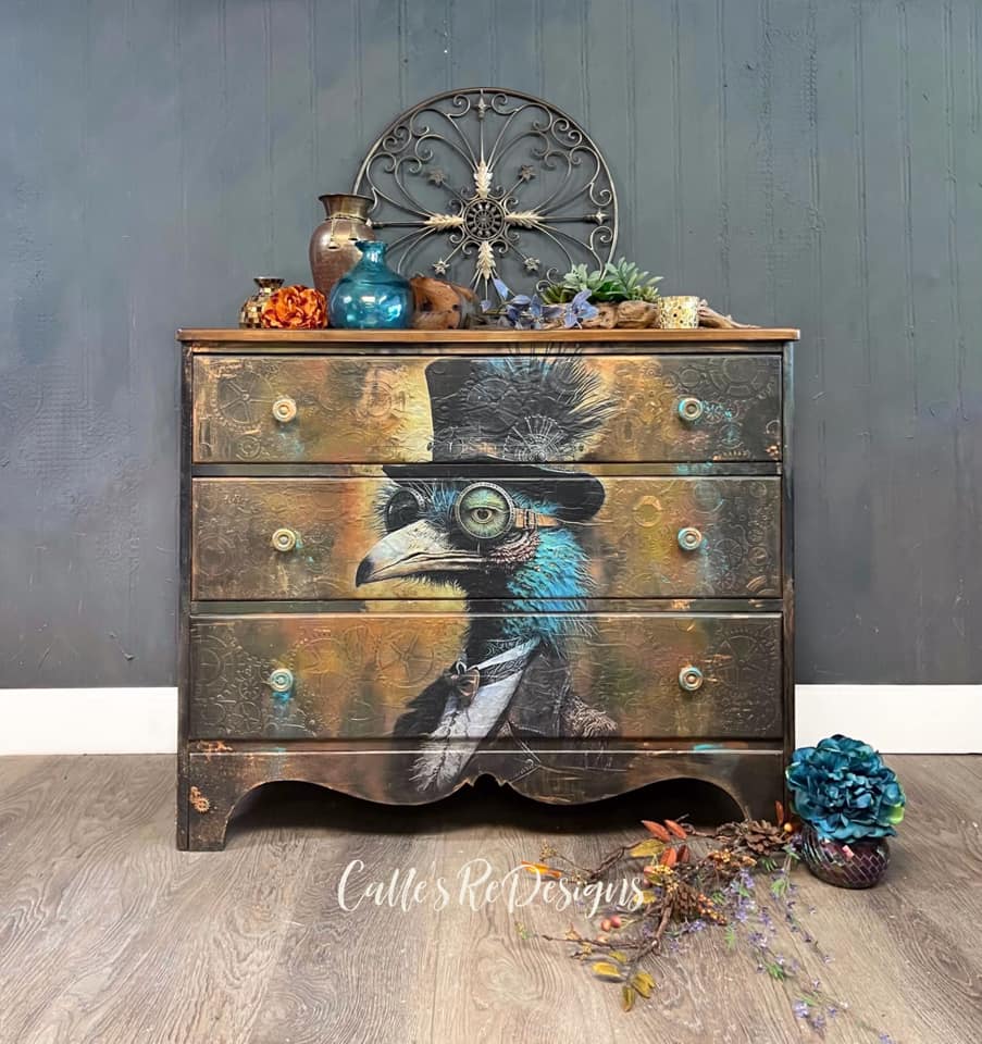 Whimsykel - Cogsworth Ostrich Decoupage Paper (2 Sizes) - Image 3