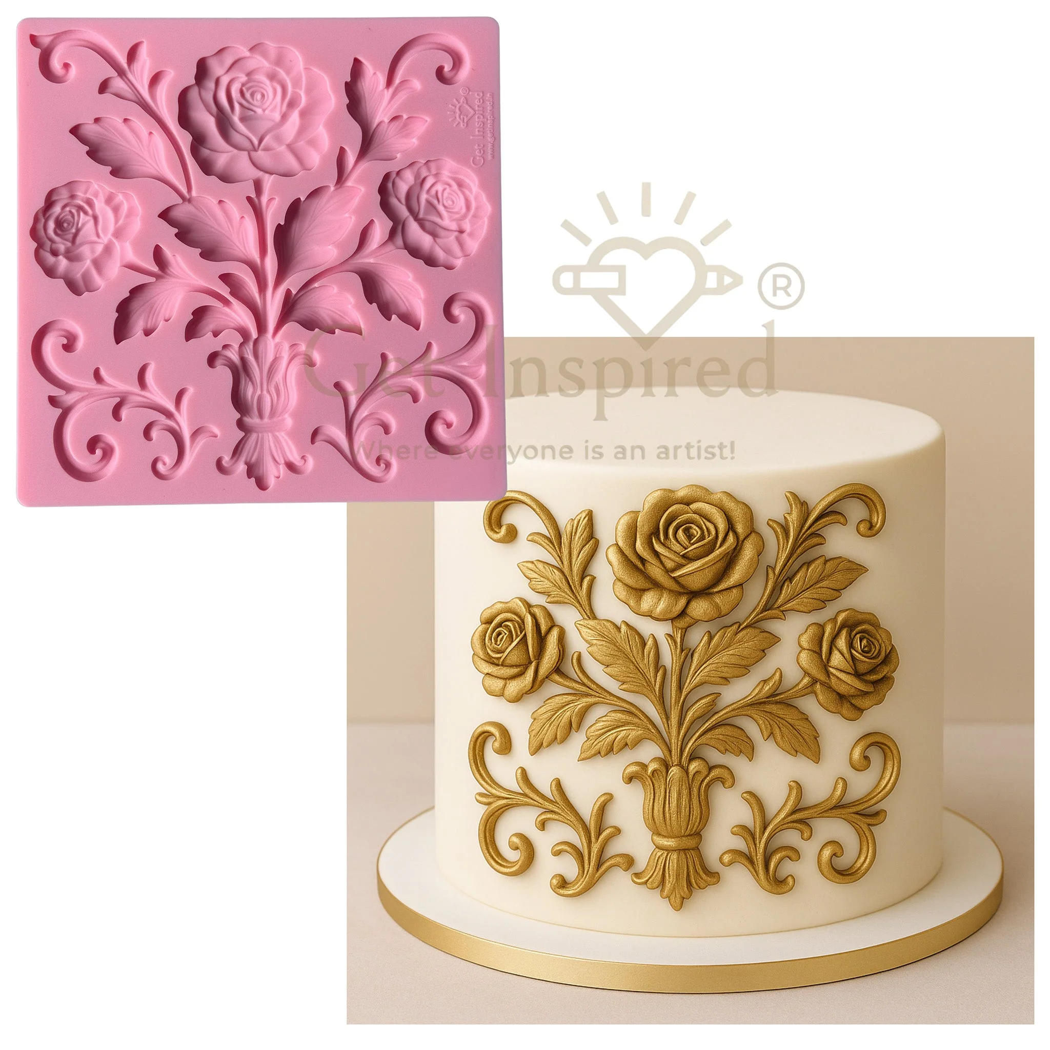 Dadarkar Art - Regal Rose Bouquet Silicone Mold - Image 3