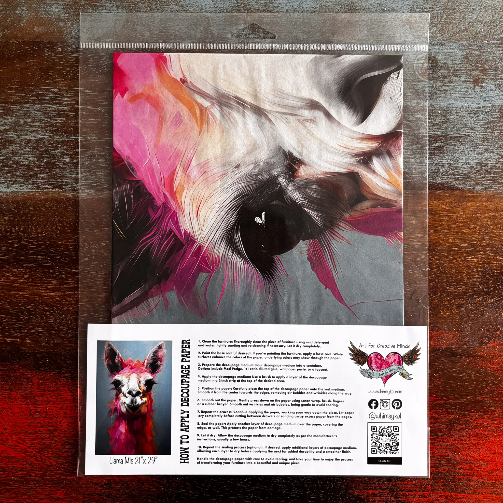 Whimsykel - Llama Mia Decoupage Paper (21x29 Size) - Image 3