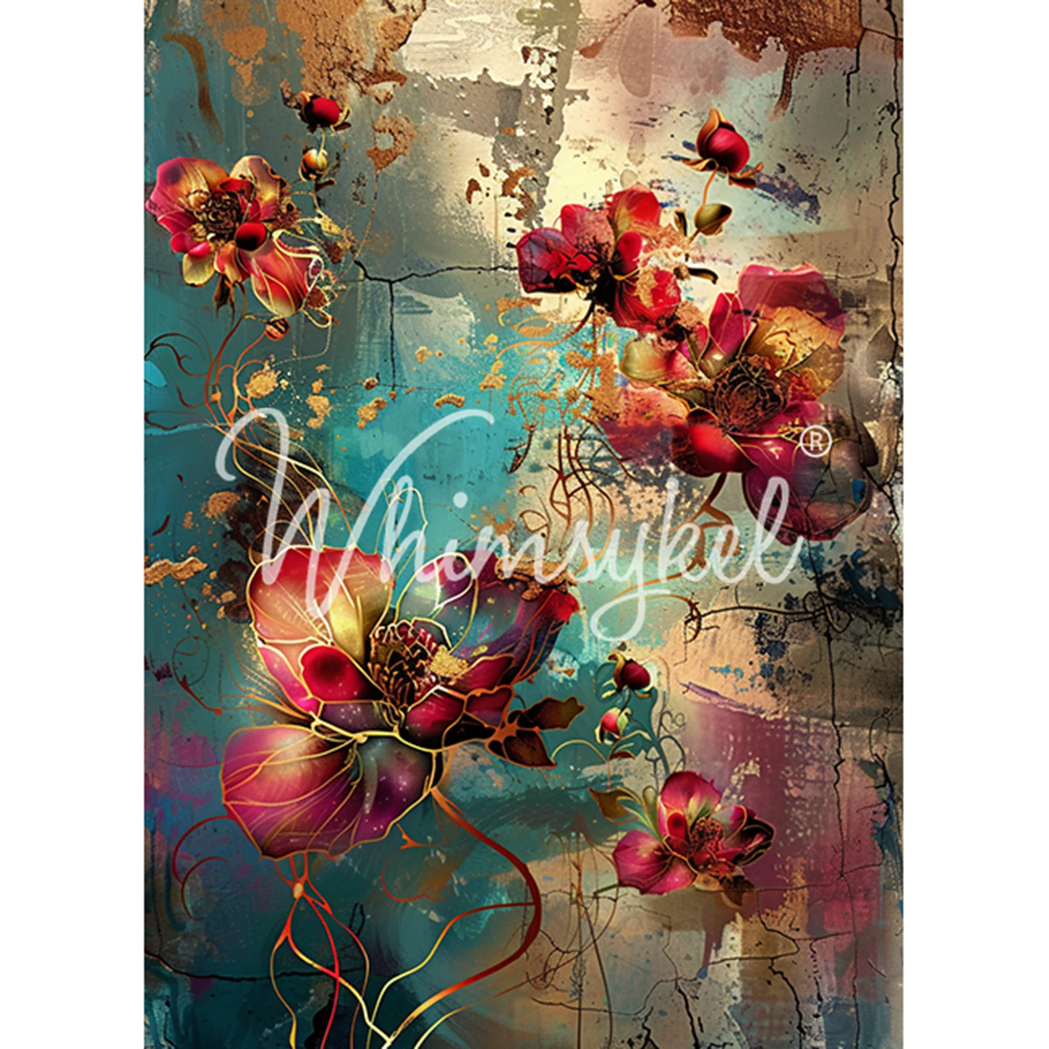 Whimsykel - Patina Petals Decoupage Paper (21x29 Size) - Image 3
