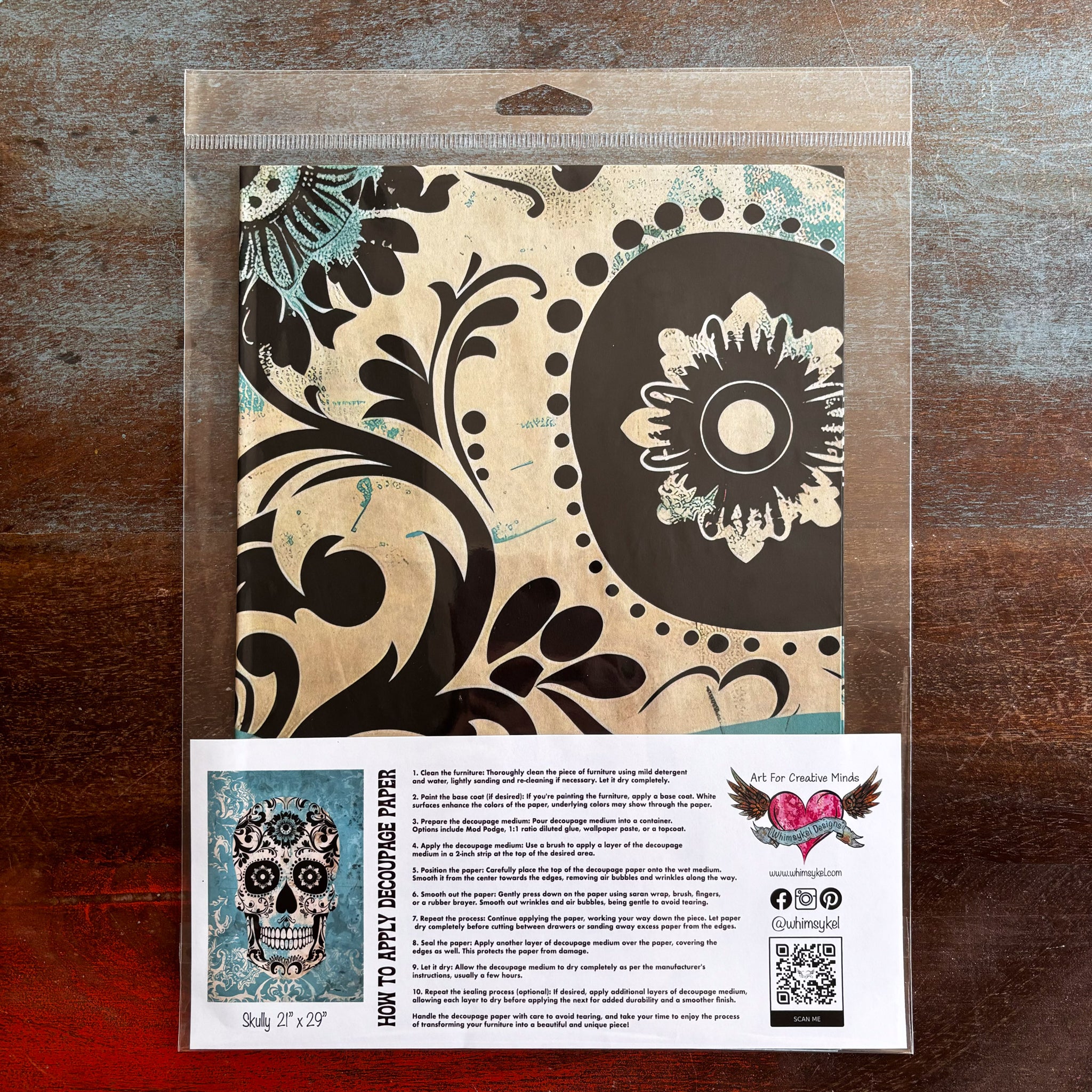 Whimsykel - Skully Decoupage Paper (21x29 Size) - Image 3