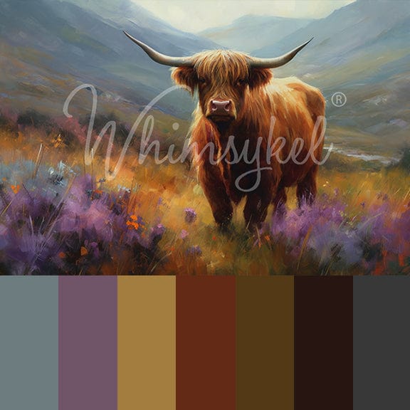 Whimsykel - Floral Highland Cow Decoupage Paper (2 Sizes) - Image 3