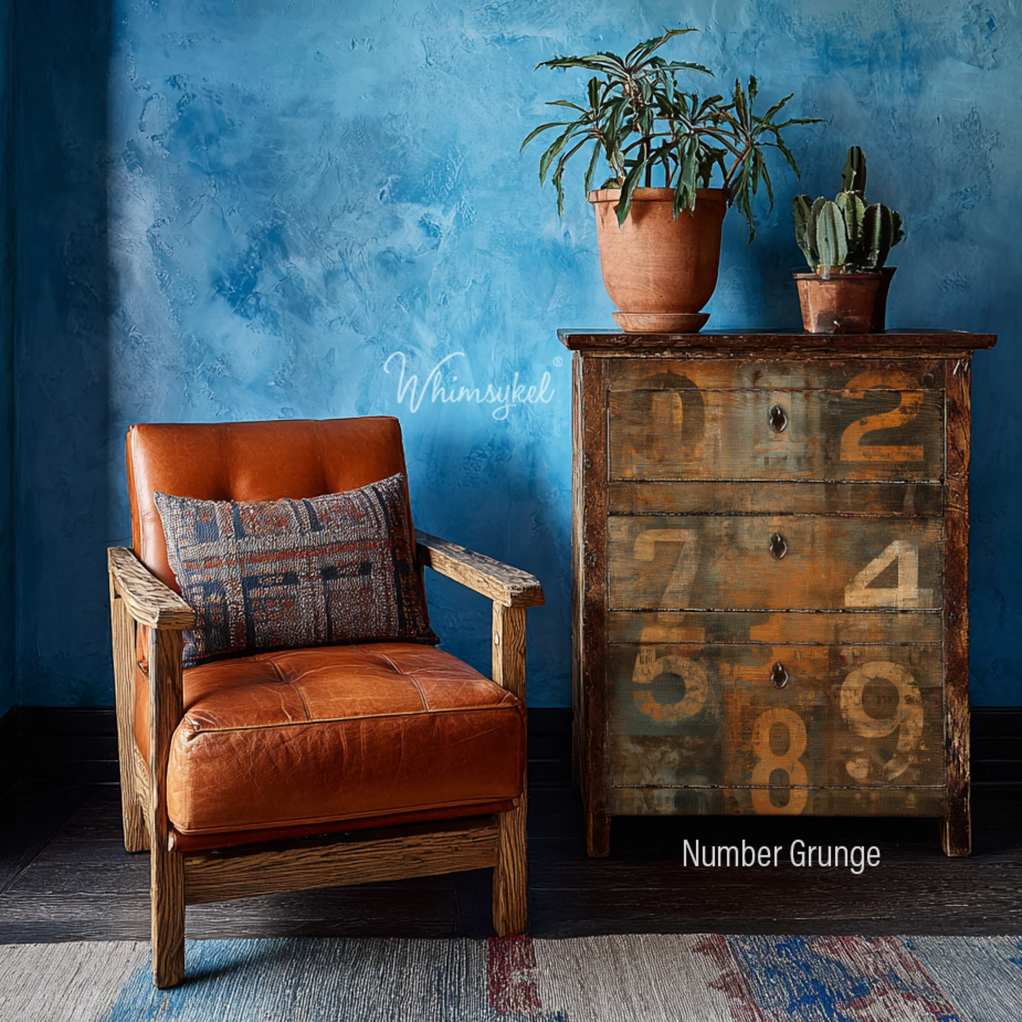 Whimsykel - Number Grunge Decoupage Paper (21x29 Size) - Image 3