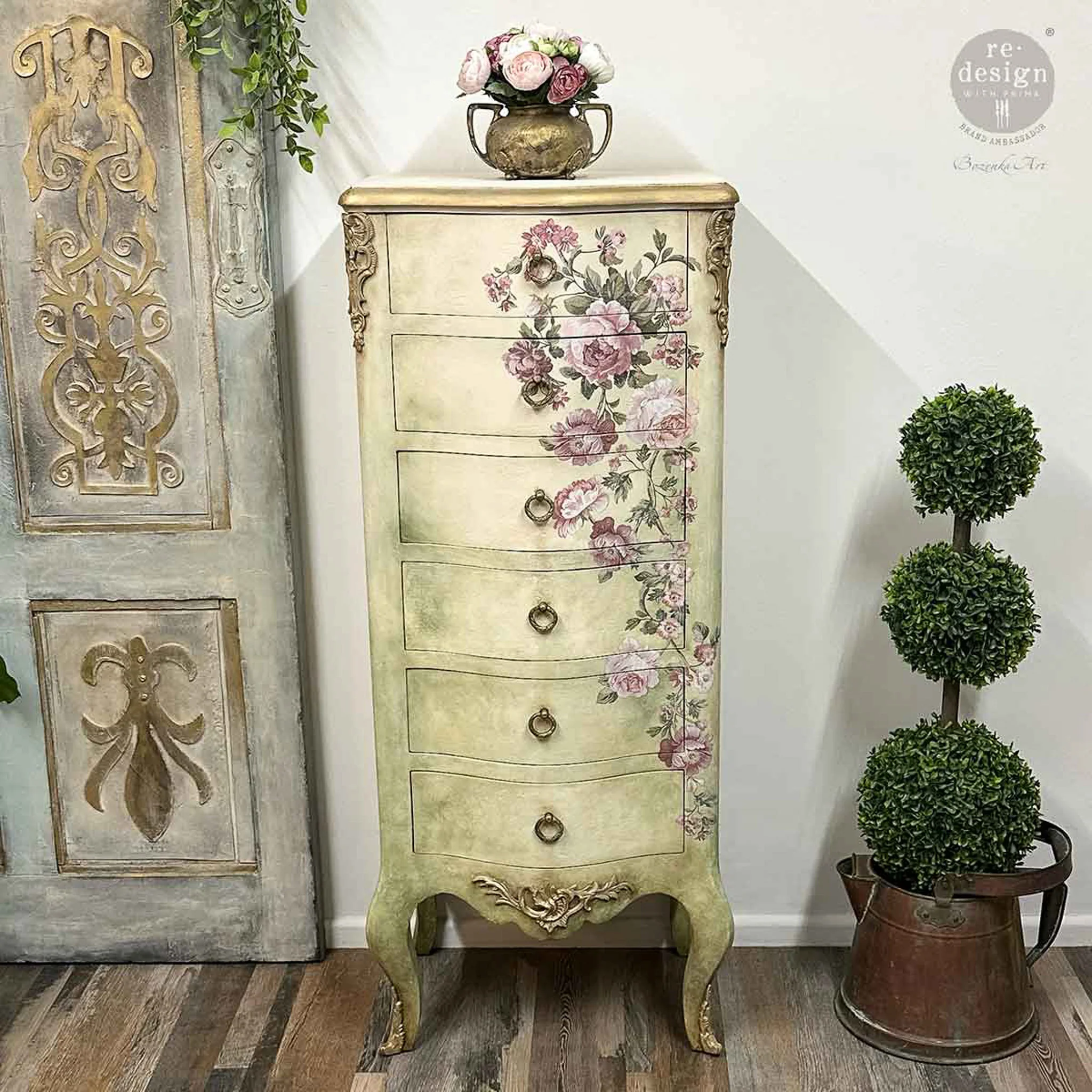 ReDesign with Prima - Blushing Blooms Symphony by KACHA Furniture Transfer (35x24) - Image 5