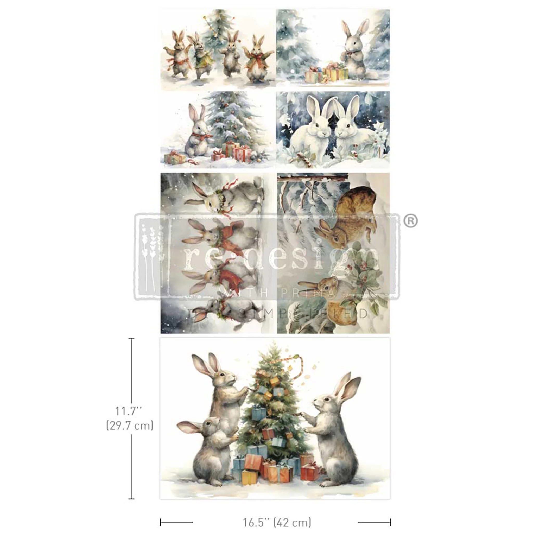 ReDesign with Prima - Bunny Wonderland Decoupage Papers (3 Sheets, A3 Each) - Image 7