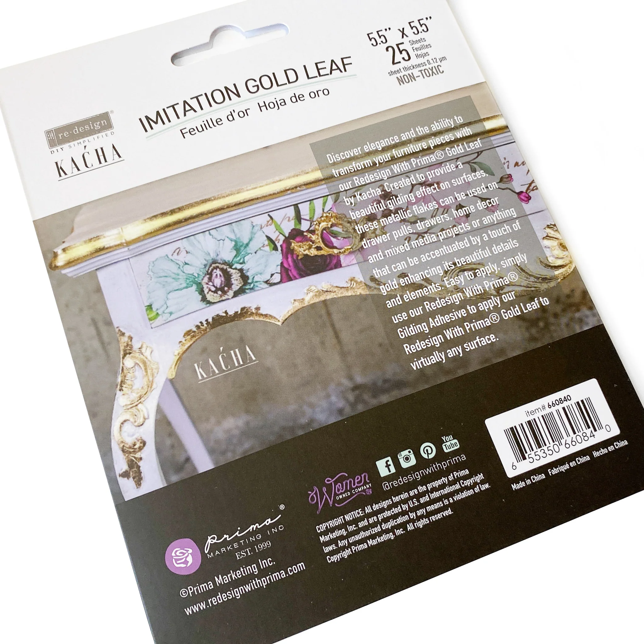 ReDesign with Prima - Imitation Gold Leaf Foil by KACHA || 25 Sheets - Image 5