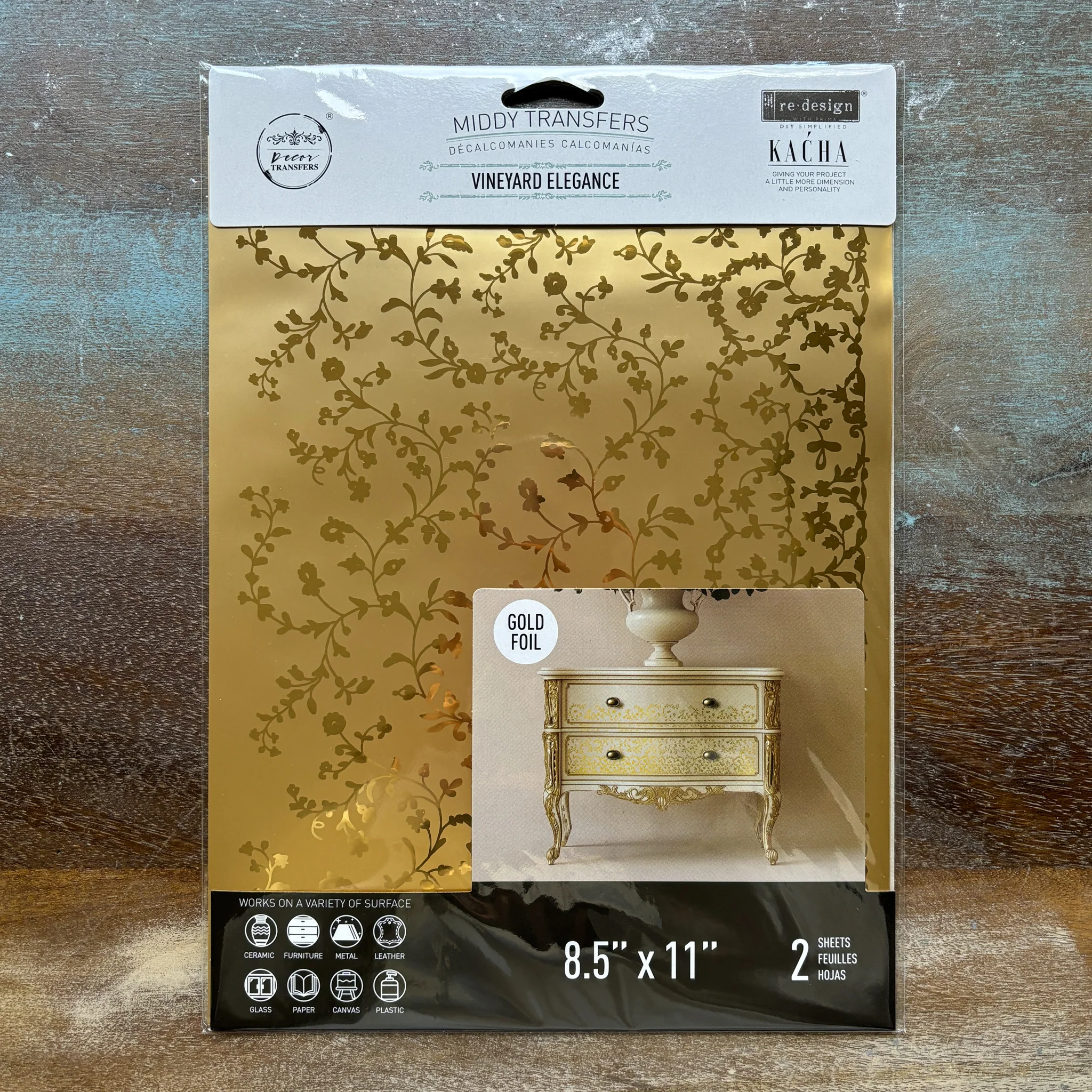ReDesign with Prima - Vineyard Elegance by KACHA Gold Foil Furniture Transfers (2 Sheets, 8.5x11 Each) - Image 5