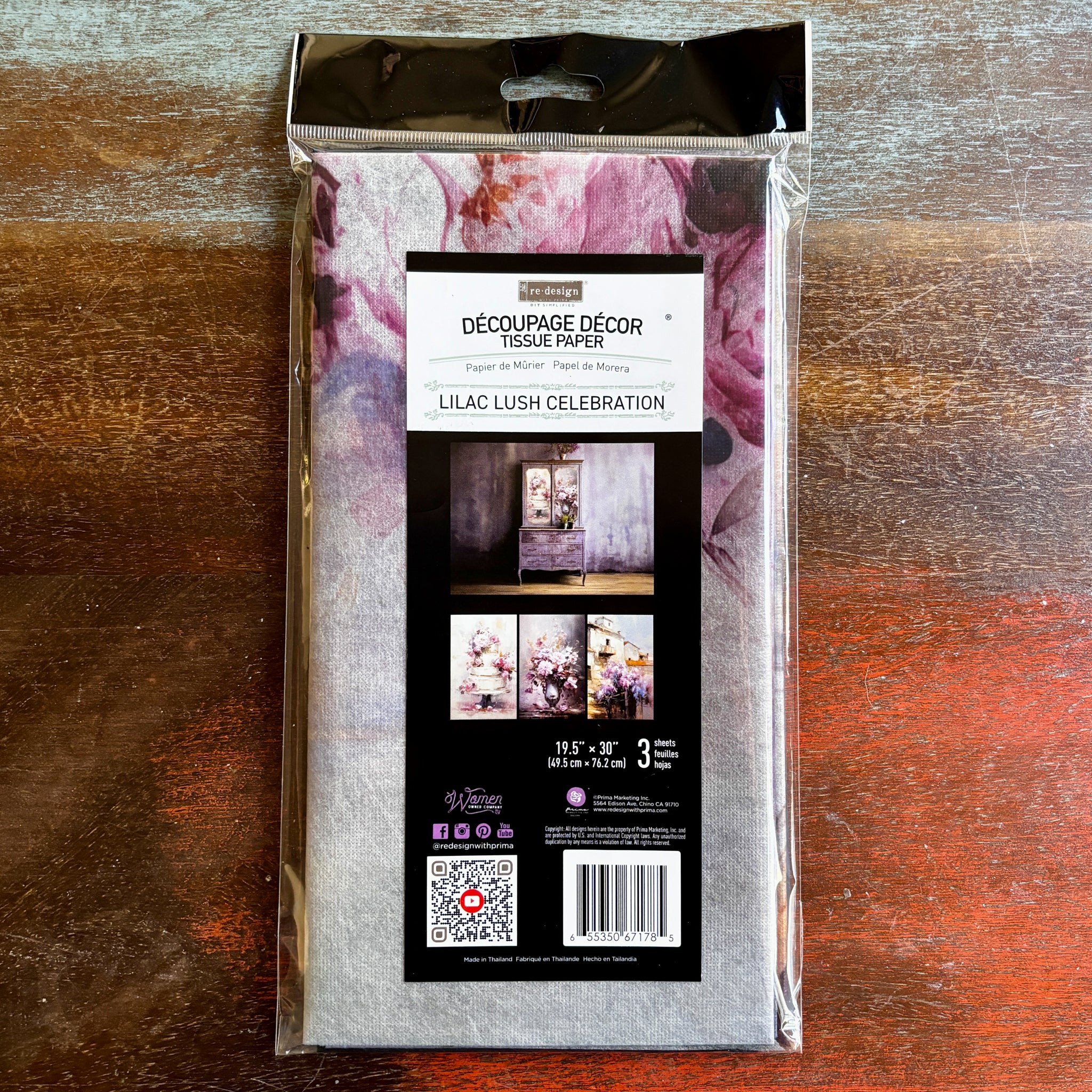 ReDesign with Prima - Lilac Lush Celebration Decoupage Papers (3 Sheets, 19.5x30 Each) - Image 4
