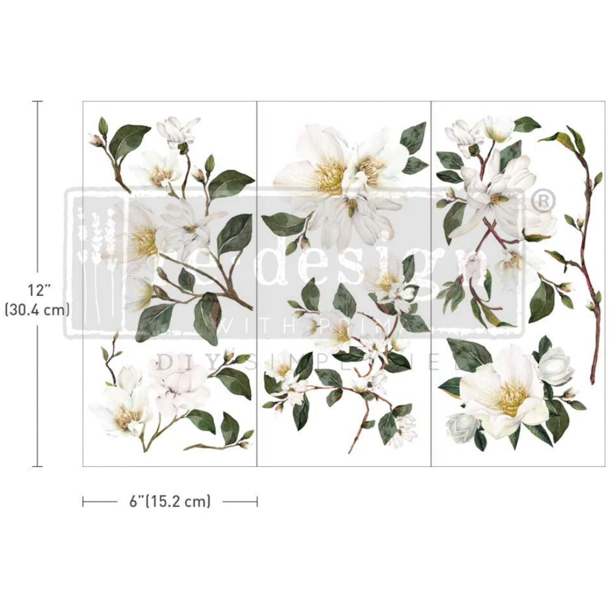 ReDesign with Prima - White Magnolia Furniture Transfers (3 Sheets, 6x12 Each) - Image 17