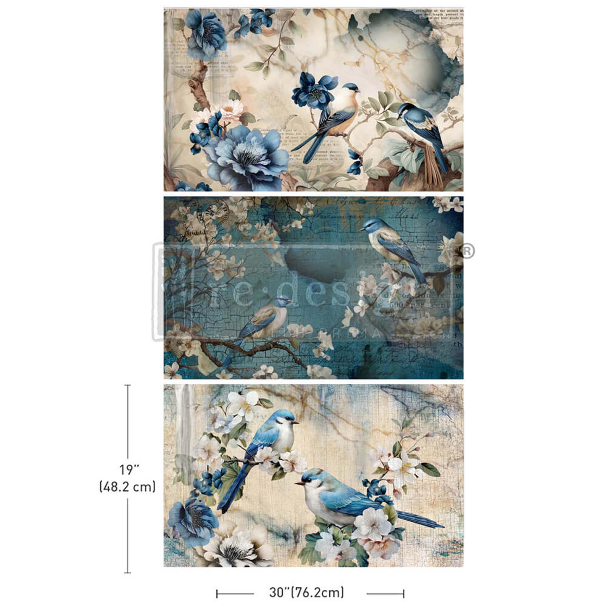 ReDesign with Prima - Sapphire Wings Decoupage Papers (3 Sheets, 19.5x30 Each) - Image 3