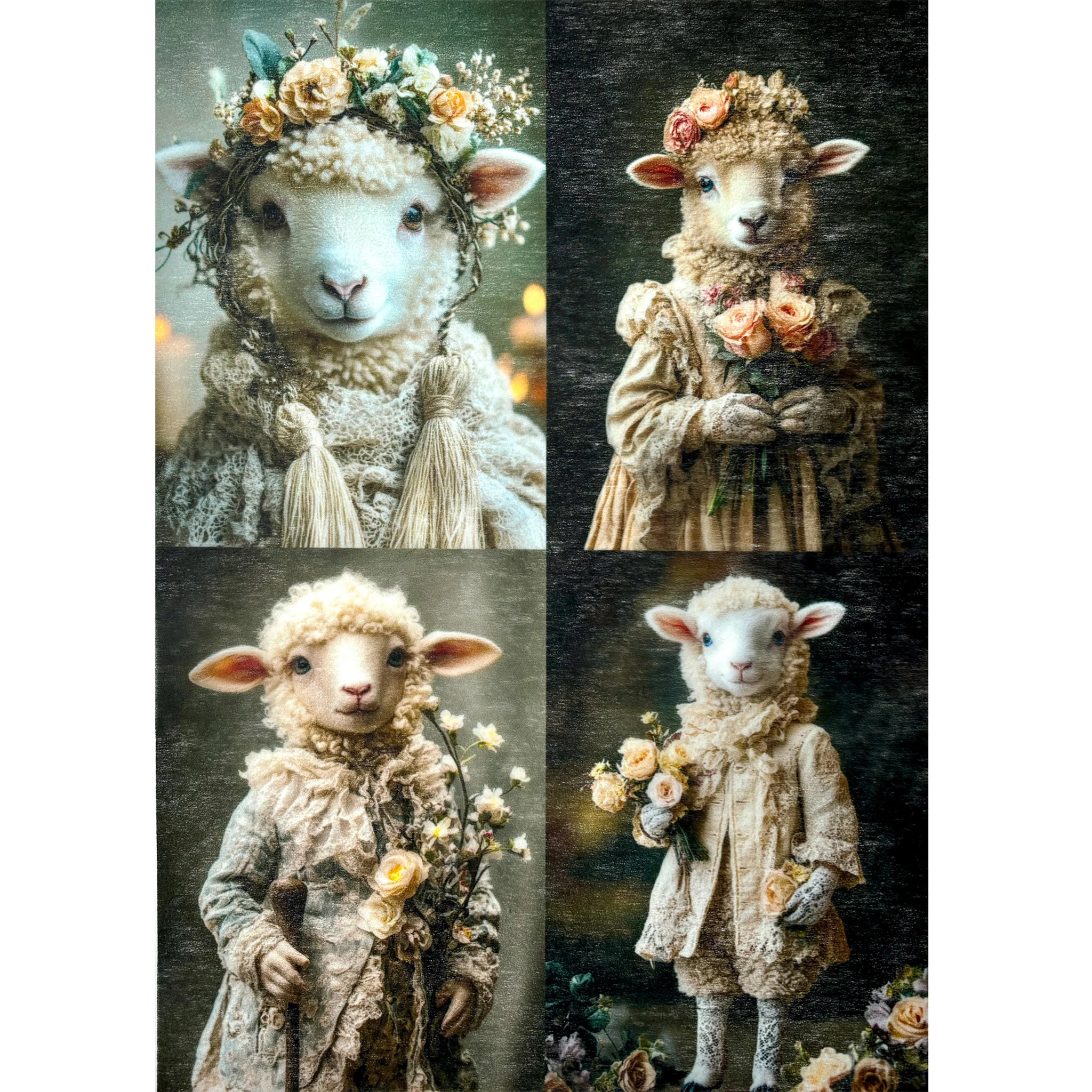 ReDesign with Prima Exclusive - Sheepish Elegance Decoupage Papers (3 Sheets, A3 Each) - Image 3