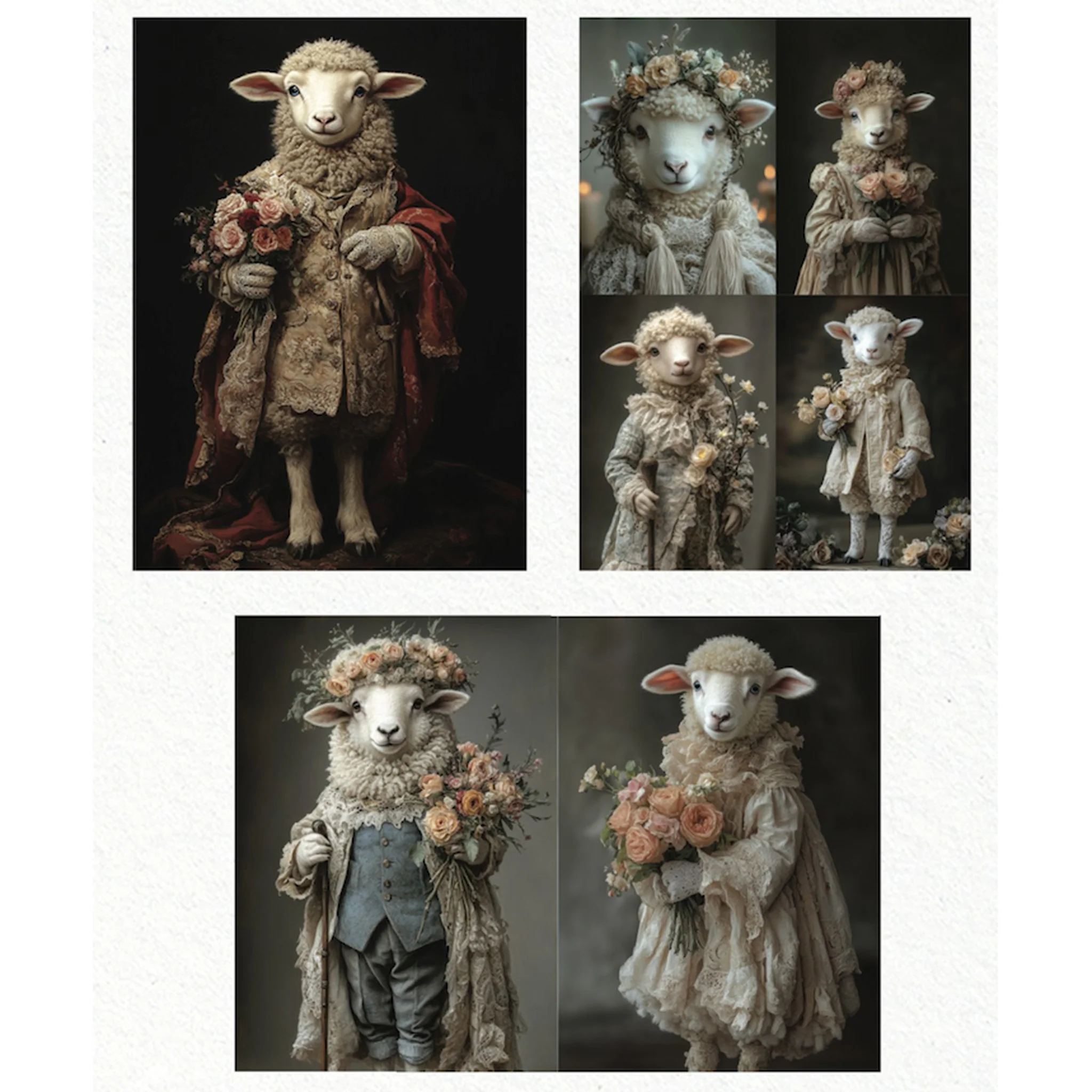 ReDesign with Prima Exclusive - Sheepish Elegance Decoupage Papers (3 Sheets, A3 Each) - Image 6